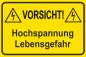 Preview: Warnschild Vorsicht Hochspannung Lebensgefahr